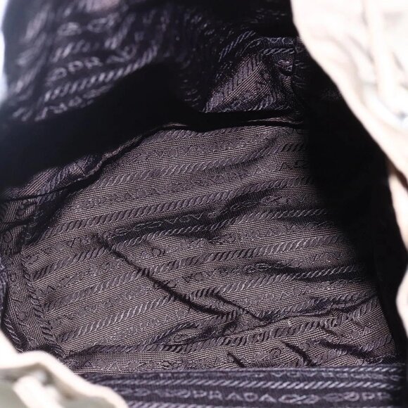 PRADA Backpack Nylon Beige Silver Auth 148934 - Picture 11 of 16